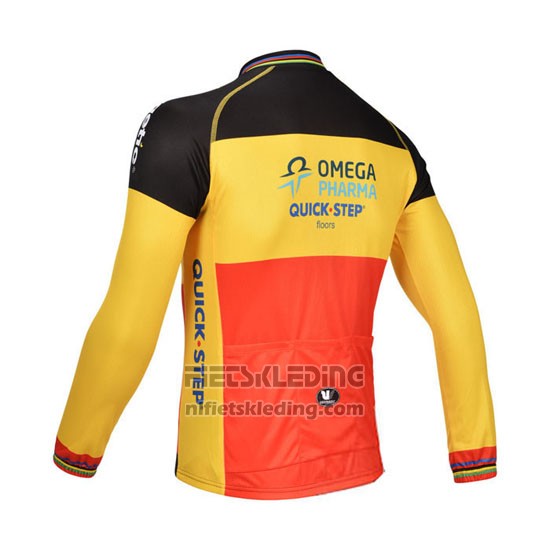 2013 Fietskleding Omega Pharma Quick Step Kampioen Belgie Lange Mouwen en Koersbroek